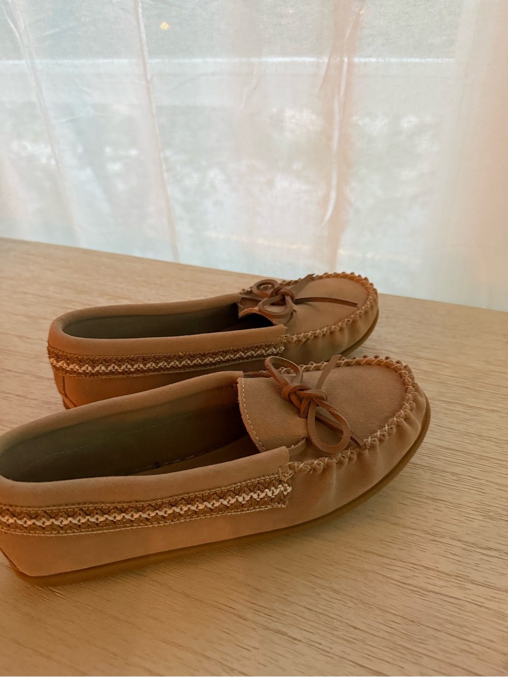 Tan Moccasin with Bow Detail